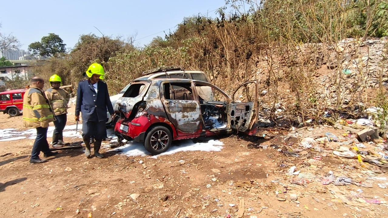 Officials said the fire affected two four-wheeler vehicles parked at the location