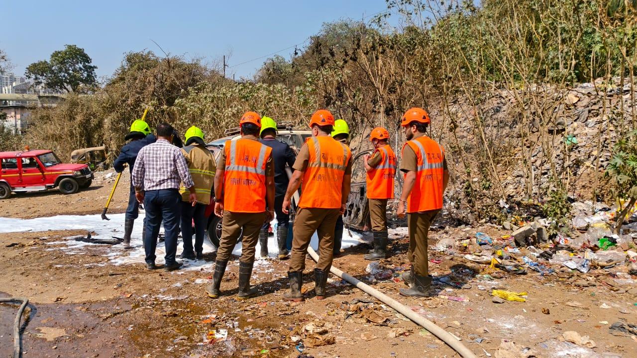 A fire-fighting operation was launched at the spot and the blaze was brought under control
