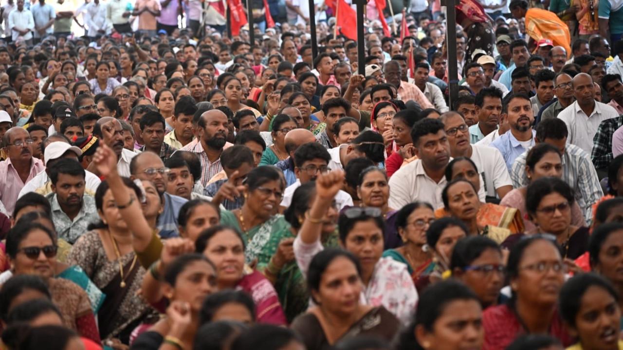 IN PHOTOS: Hundreds join ‘Mahamorcha’ as tribals demand land, forest rights