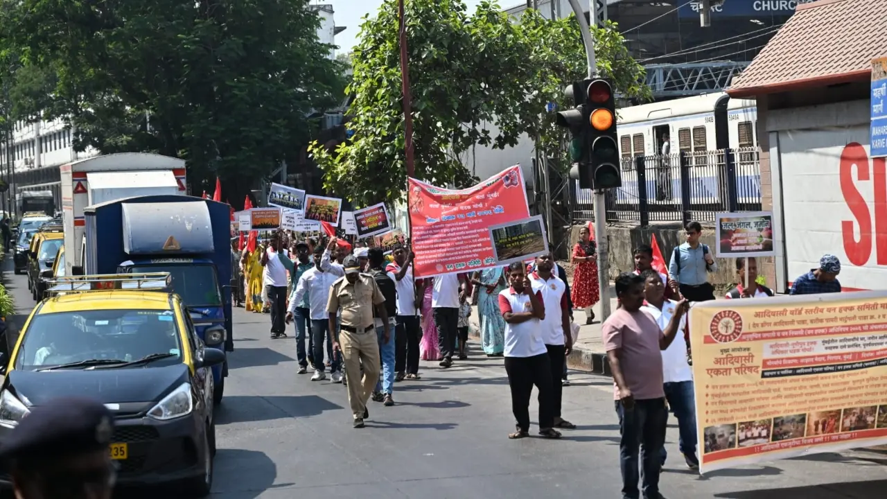 The protesters were seen demanding that the government fulfil their rights to land and forests