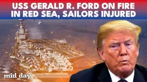 USS Gerald R. Ford in flames, fire on biggest warship amid Operation Epic Fury