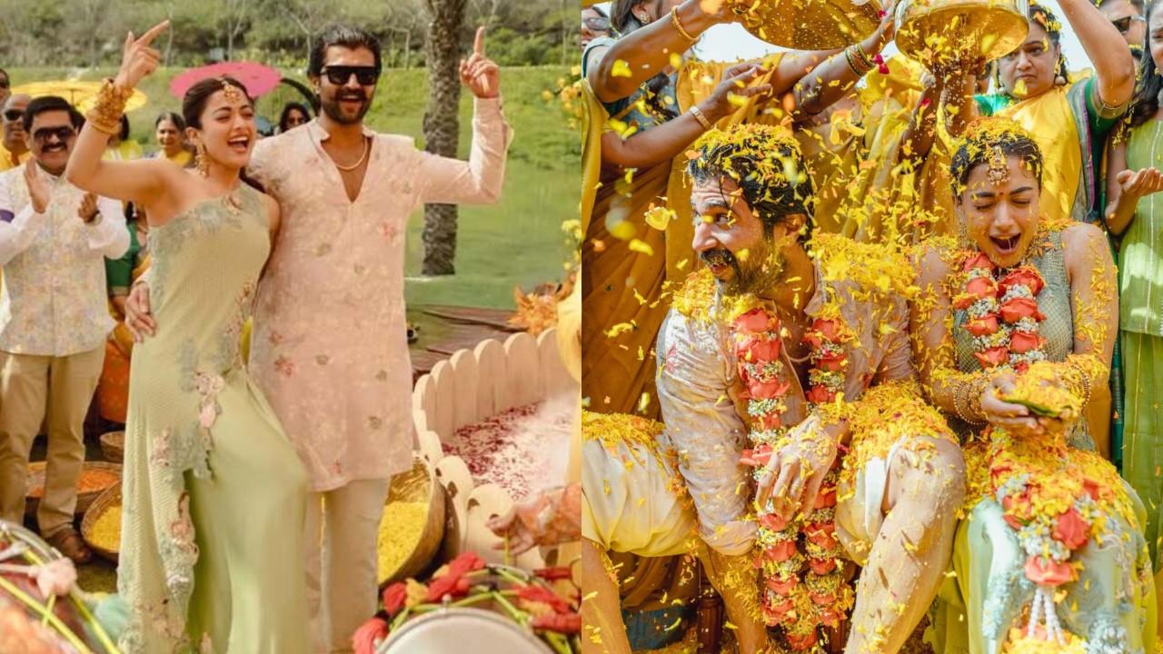 In pics: Vijay Deverakonda, Rashmika Mandanna’s joyful haldi ceremony