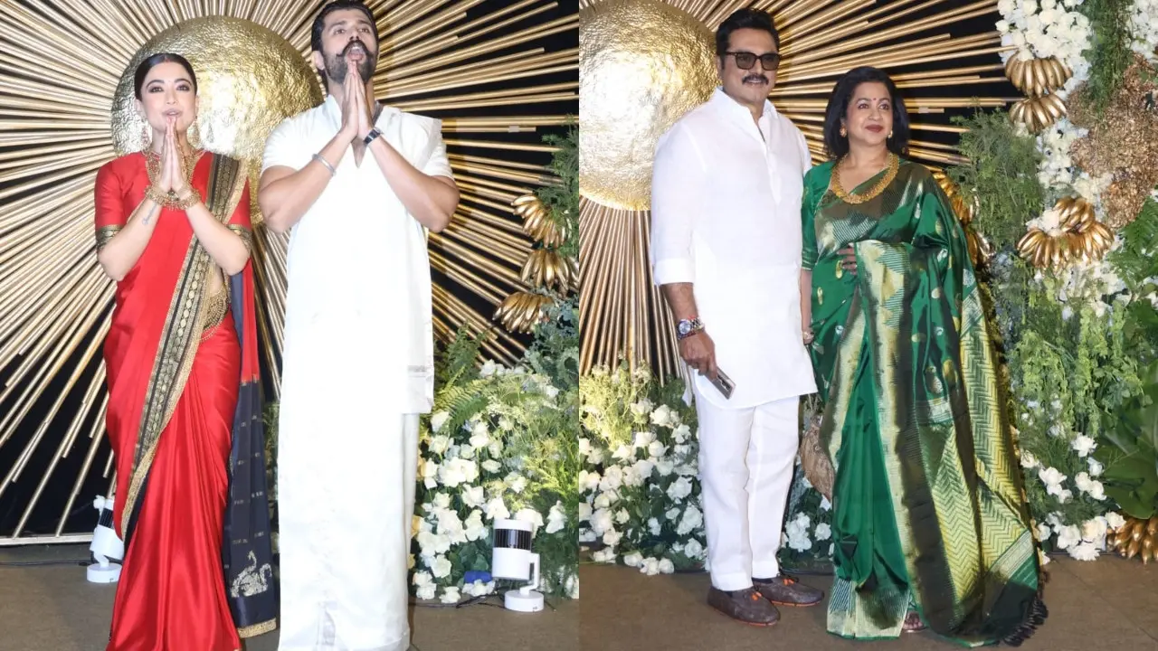 Vijay Deverakonda–Rashmika Mandanna reception: Newly weds opt for elegant look