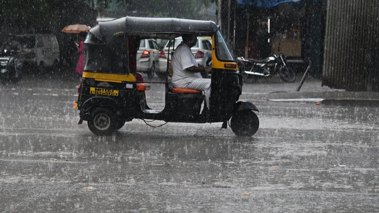 Despite heavy showers and waterlogging in pockets, suburban railway services in Mumbai remain largely unaffected Despite heavy showers and waterlogging in pockets, suburban railway services in Mumbai remain largely unaffected