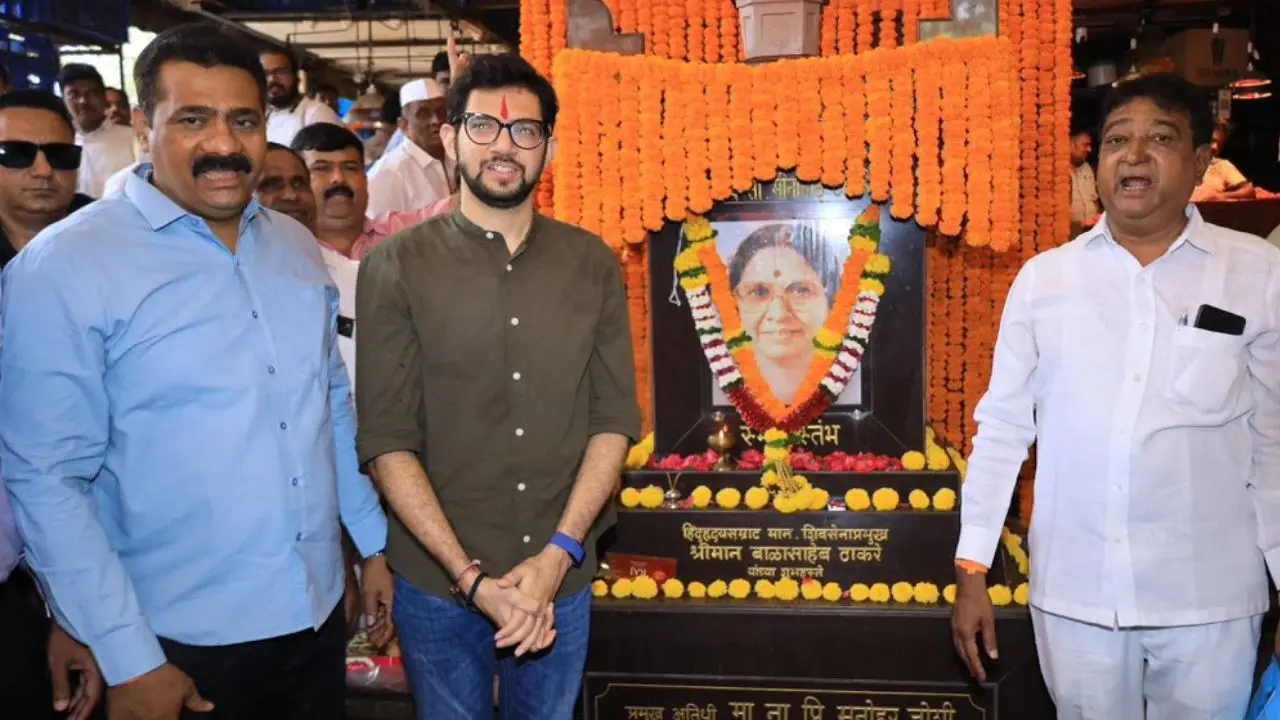 IN PHOTOS: Aaditya pays tribute to grandmother Meenatai Thackeray in Dadar Shiv Sena (UBT) MLA Aaditya Thackeray on Tuesday, May 12, visited the flower market and held discussions with local flower vendors about commitment