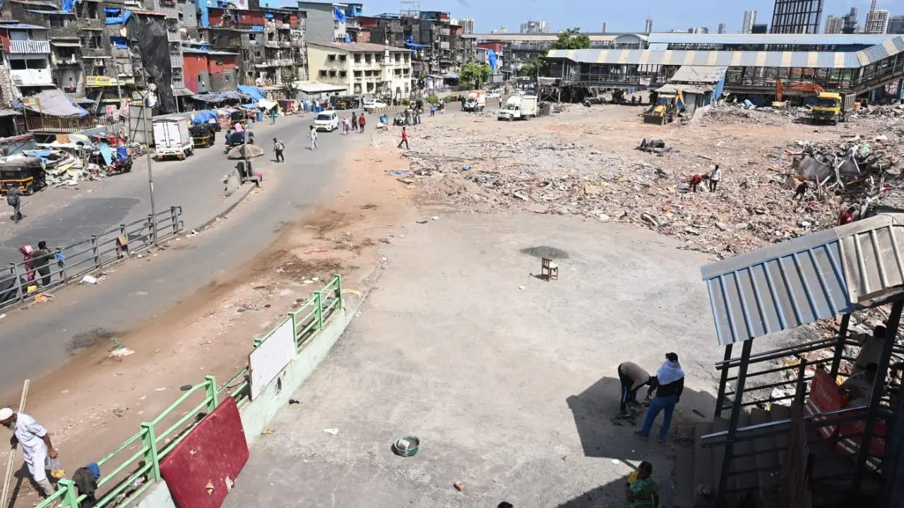 With demolition in Bandra East's Garib Nagar almost completed, the civic body on Monday started to clear debris amid cleanup operations With demolition in Bandra East's Garib Nagar almost completed, the civic body on Monday started to clear debris amid cleanup operations