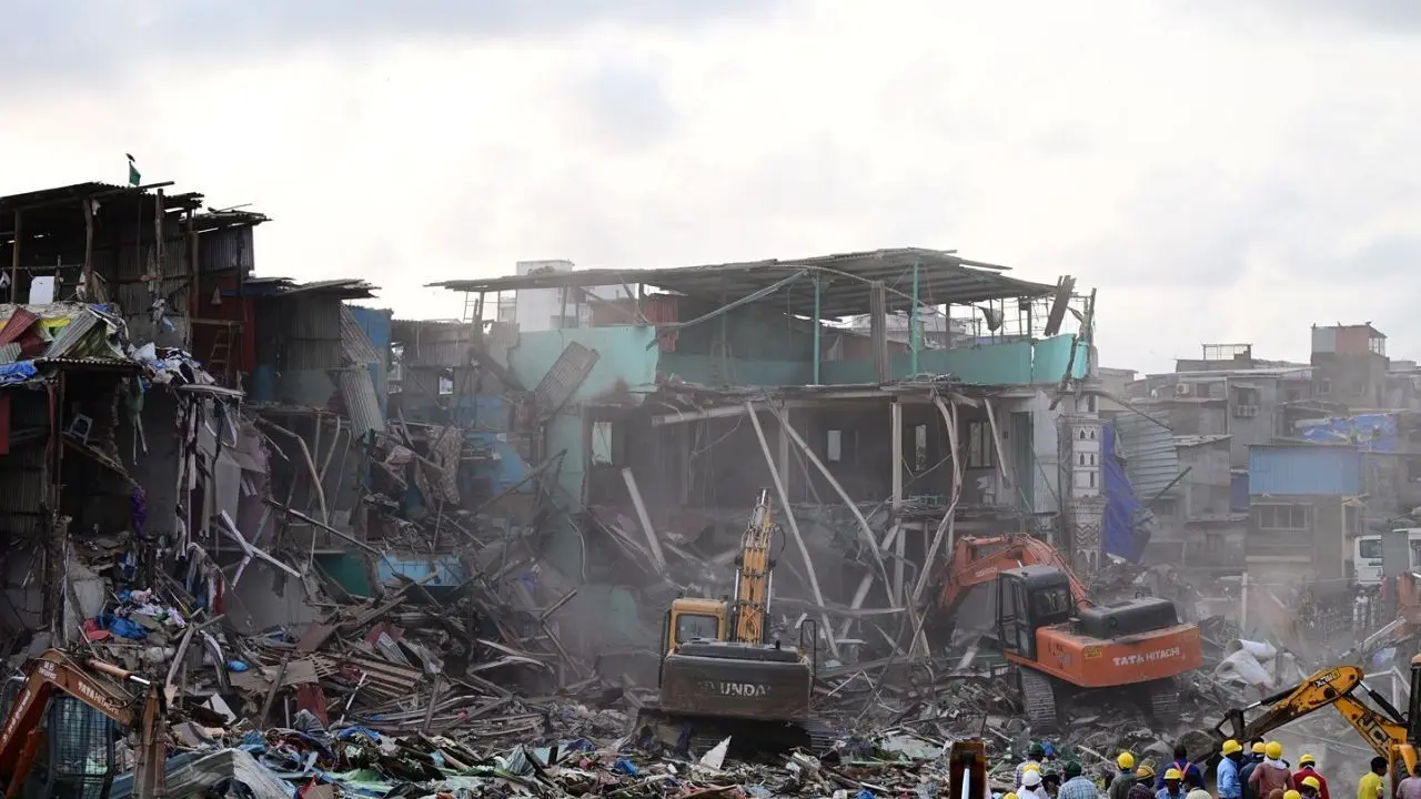 Massive demolition drive at Graibnagar in Bandra East continued to trigger chaos for commuters and vehicular movement on Wednesday