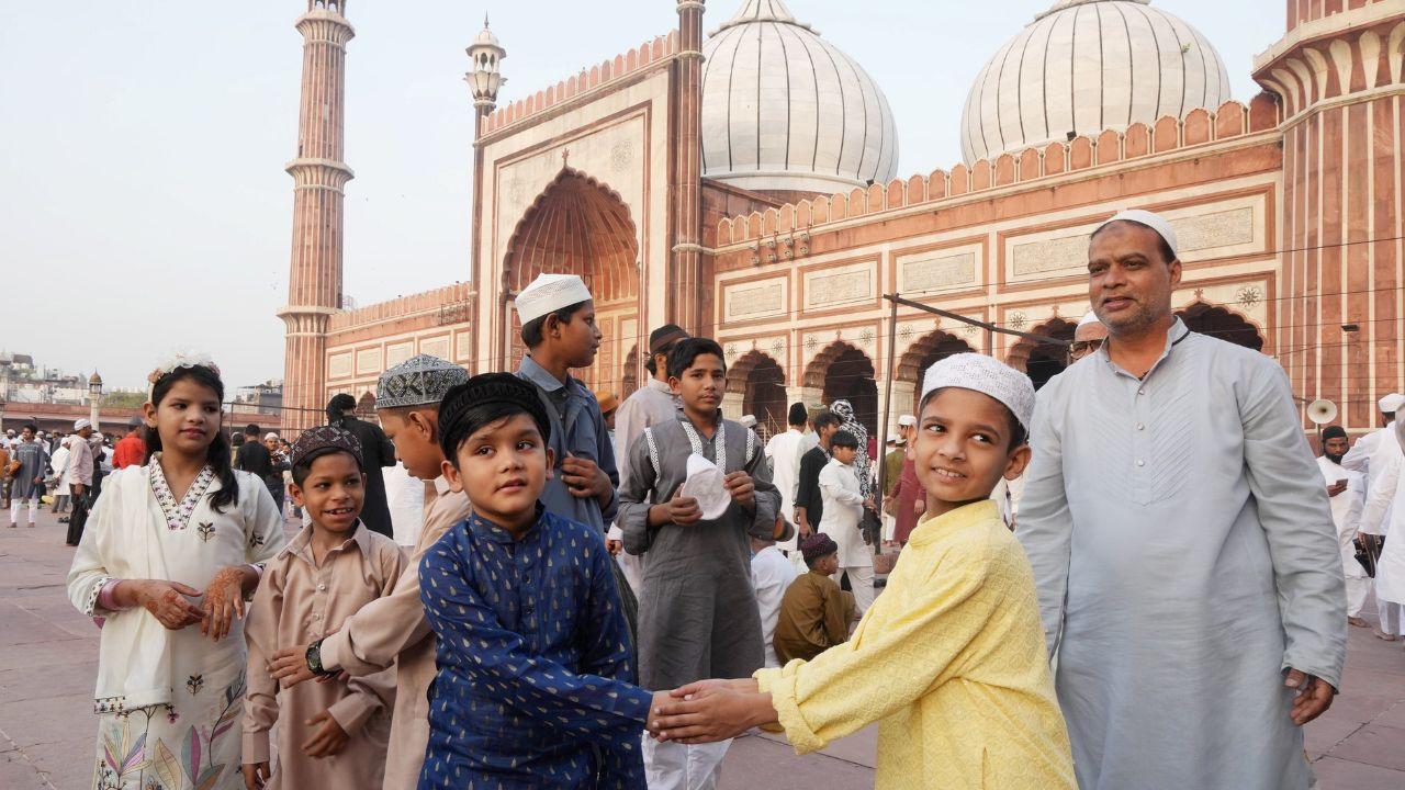 Children are also seen celebrating the festival while greeting each other Children are also seen celebrating the festival while greeting each other
