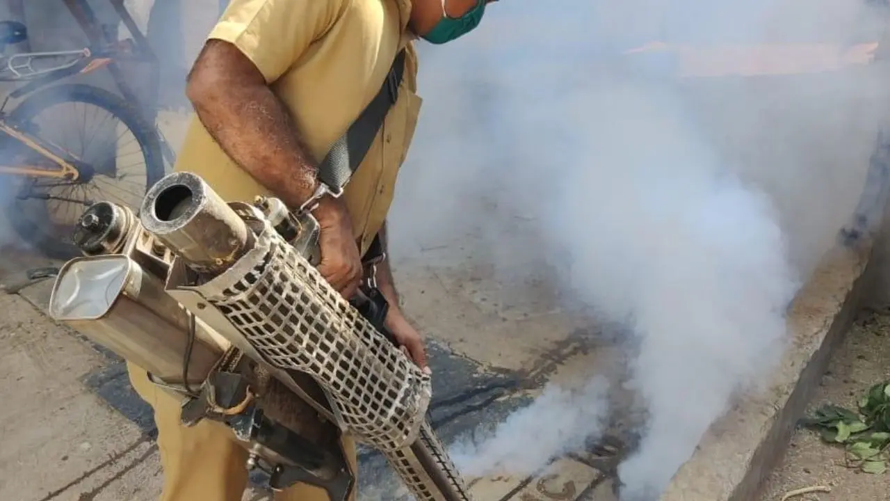 Anti-mosquito measures underway in slums, chawls, gardens and public spaces as civic teams carry out large-scale fumigation across Mumbai Anti-mosquito measures underway in slums, chawls, gardens and public spaces as civic teams carry out large-scale fumigation across Mumbai