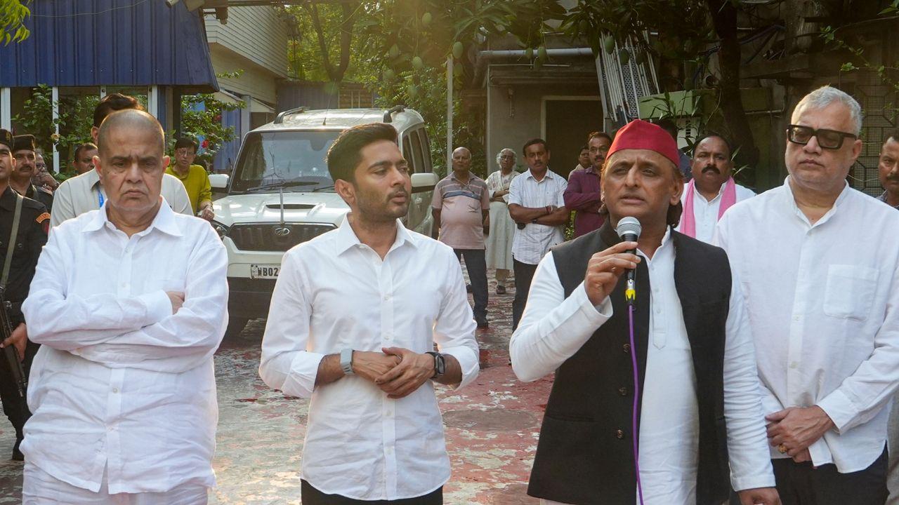 Addressing the media later, Yadav alleged that the Bengal polls witnessed "multi-layered mafia tactics" involving the BJP, the Election Commission and "underground elements"