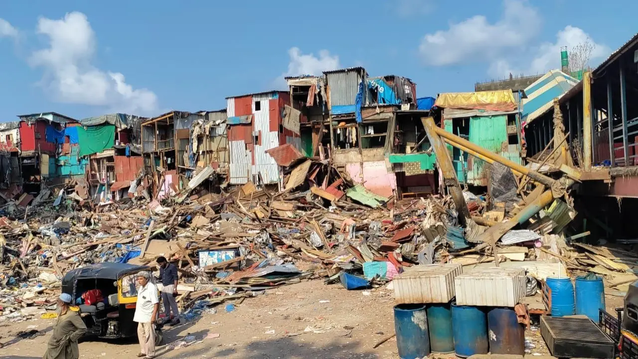 Piles of broken tin sheets, furniture and construction debris remain scattered across the place after bulldozers moved through the settlement on Tuesday Piles of broken tin sheets, furniture and construction debris remain scattered across the place after bulldozers moved through the settlement on Tuesday