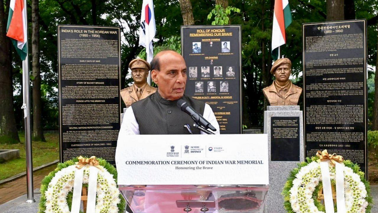 The inauguration of the Indian War Memorial also marked the conclusion of Rajnath Singh’s four-day visit to Vietnam and South Korea The inauguration of the Indian War Memorial also marked the conclusion of Rajnath Singh’s four-day visit to Vietnam and South Korea