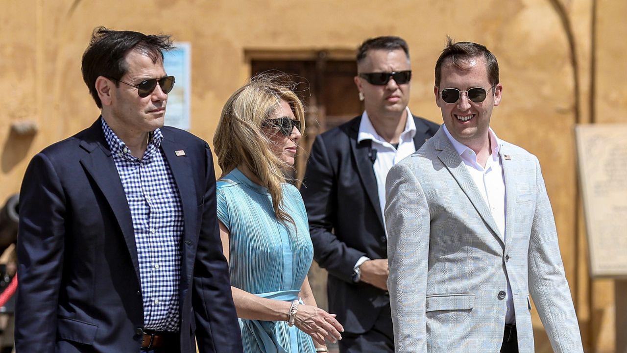 Earlier on Monday, Rubio visited the Taj Mahal in Agra with his wife, describing the famed Mughal era monument as "one of the love treasures of the world" Earlier on Monday, Rubio visited the Taj Mahal in Agra with his wife, describing the famed Mughal era monument as "one of the love treasures of the world"