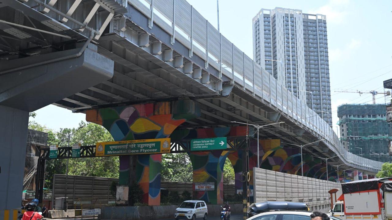 The expanded flyover network at Goregaon (West) seen from the sky as Mumbai prepares for improved traffic movement in the area