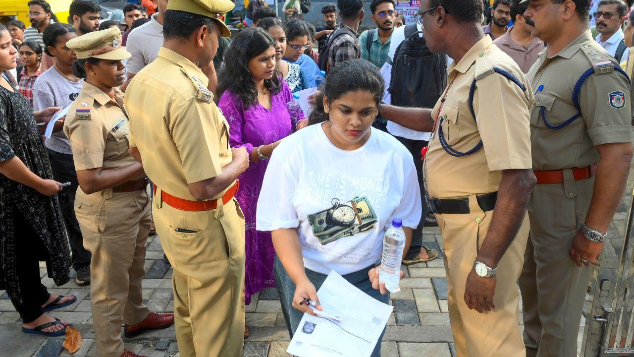 Candidates arrived at a their respective exam center's for the examination and expressed hope to do well in the examination Candidates arrived at a their respective exam center's for the examination and expressed hope to do well in the examination