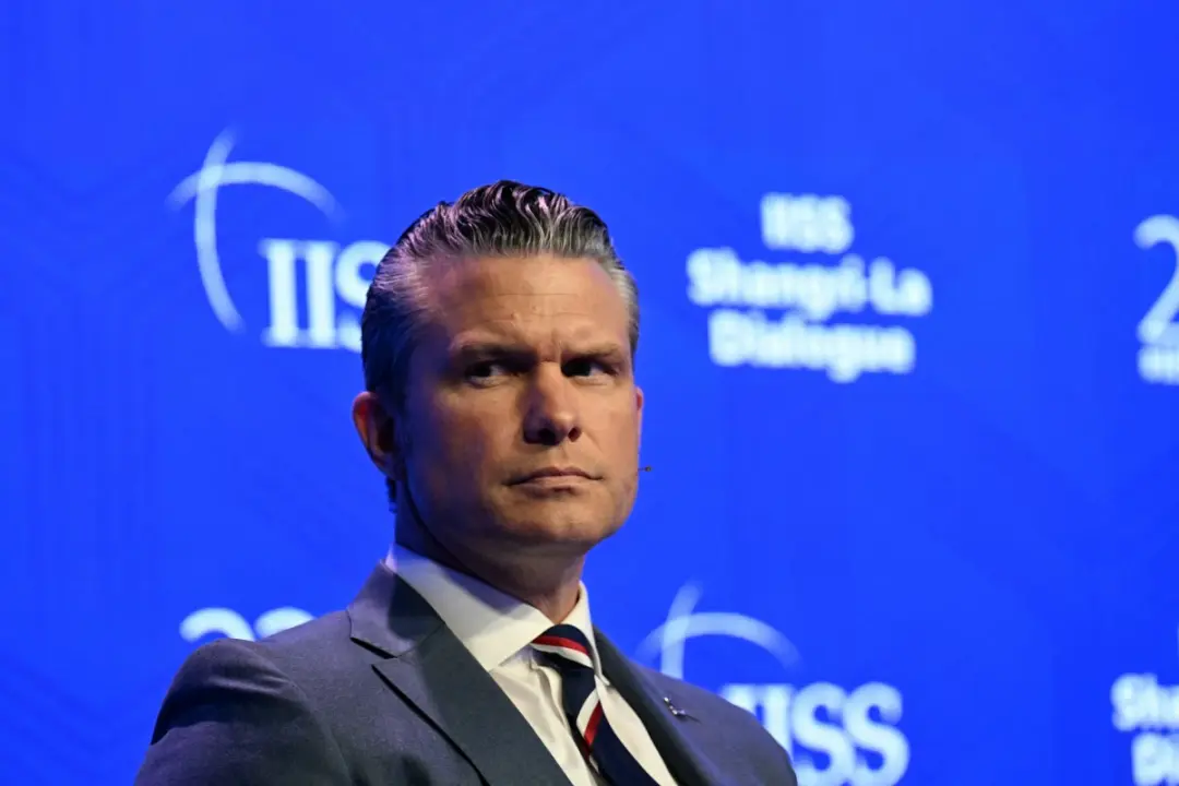 US Secretary of Defence Pete Hegseth delivers an address during the 23rd Shangri-La Dialogue summit in Singapore on Saturday. PIC/AFP