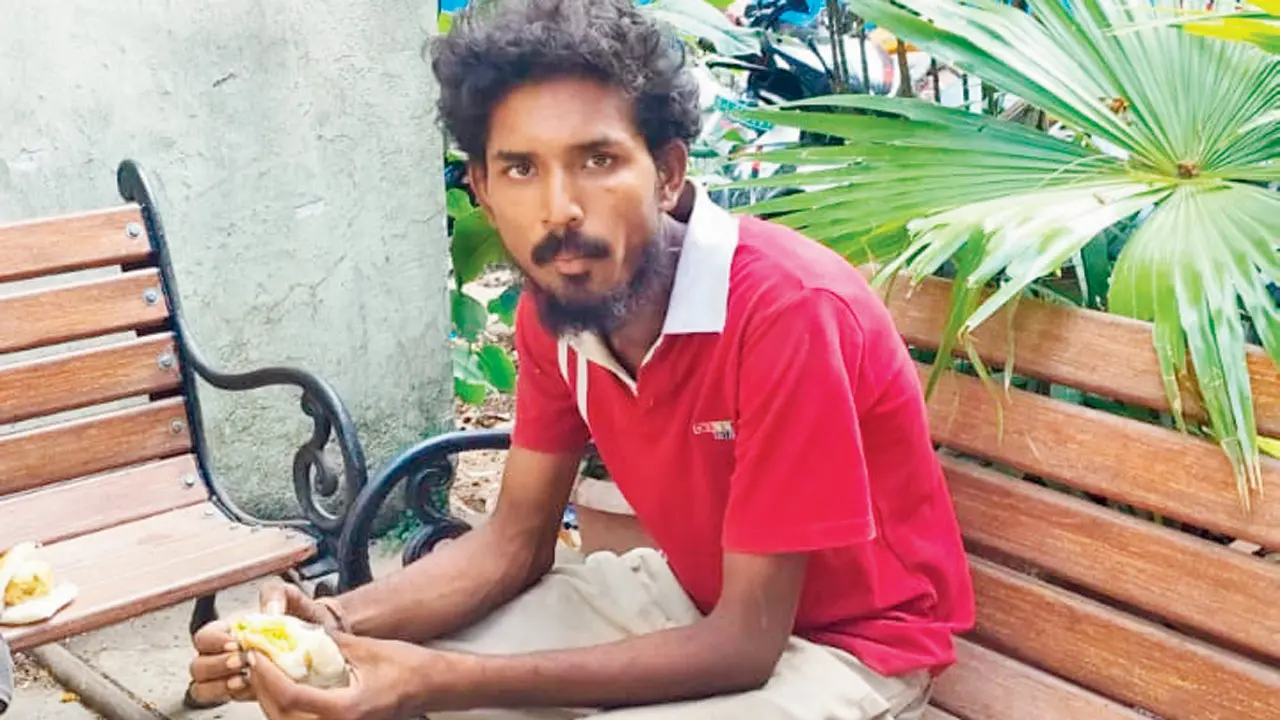 Missing Nanded student found begging in Mumbai reunited with family after 47 days Abhay Suresh Belkoni on Thursday morning at the Malad police station. PICS/BY SPECIAL ARRANGEMENT