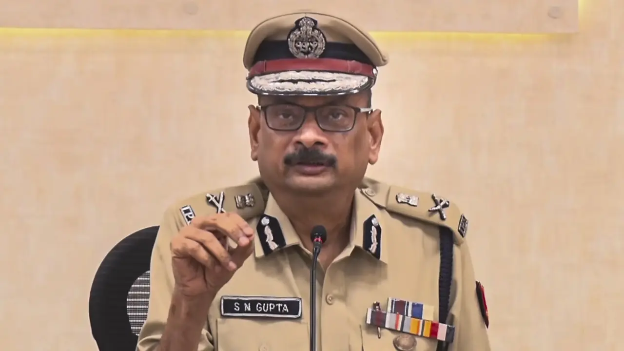 West Bengal DGP Siddh Nath Gupta addresses a press conference, in Kolkata, on Wednesday. PIC/PTI