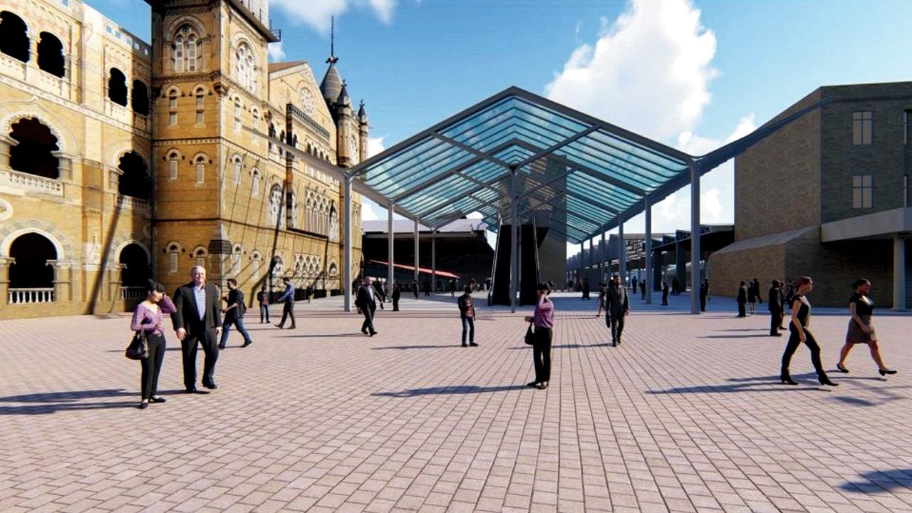 CSMT set for mega Rs 2450 crore transformation, but traffic disorder remains Projected view of the heritage entrance at CSMT under the proposed redesign plan