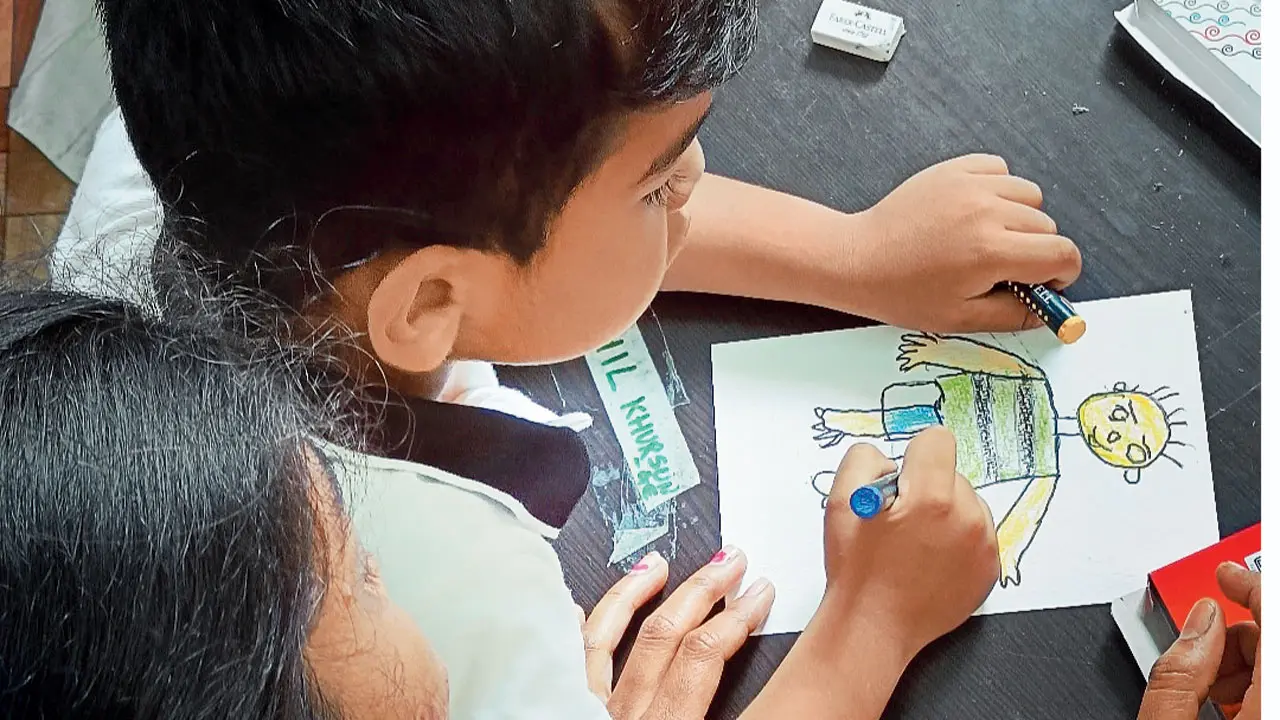 Attend this unique exhibition in Mumbai where young artists create artworks inspired by world icons Students create art. PICS COURTESY/AKANKSHA FOUNDATION