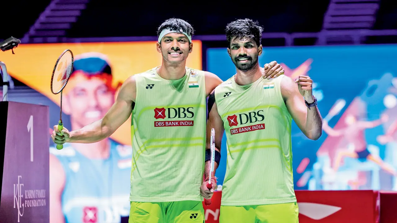 Singapore Open: Sat-Chi stun World No. 1 pair of Seo-Kim to storm into final Chirag Shetty (left) and Satwiksairaj Rankireddy after their semi-final win at the Singapore Open on Saturday. Pic/Badminton Photo