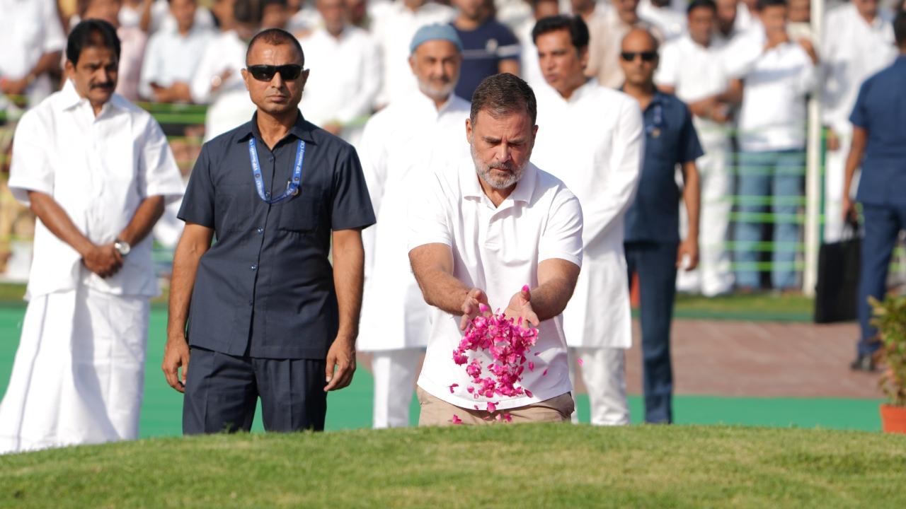 Congress president Mallikarjun Kharge and former party chief Rahul Gandhi paid floral tributes to Nehru at his memorial at Shanti Van in Delhi Congress president Mallikarjun Kharge and former party chief Rahul Gandhi paid floral tributes to Nehru at his memorial at Shanti Van in Delhi