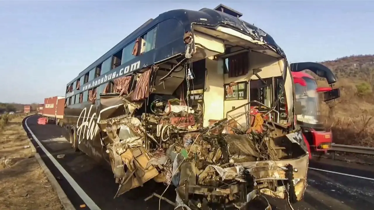 The incident took place at Laling Ghat in Dhule during the early hours of Monday. (Pics/ X) The incident took place at Laling Ghat in Dhule during the early hours of Monday. (Pics/ X)