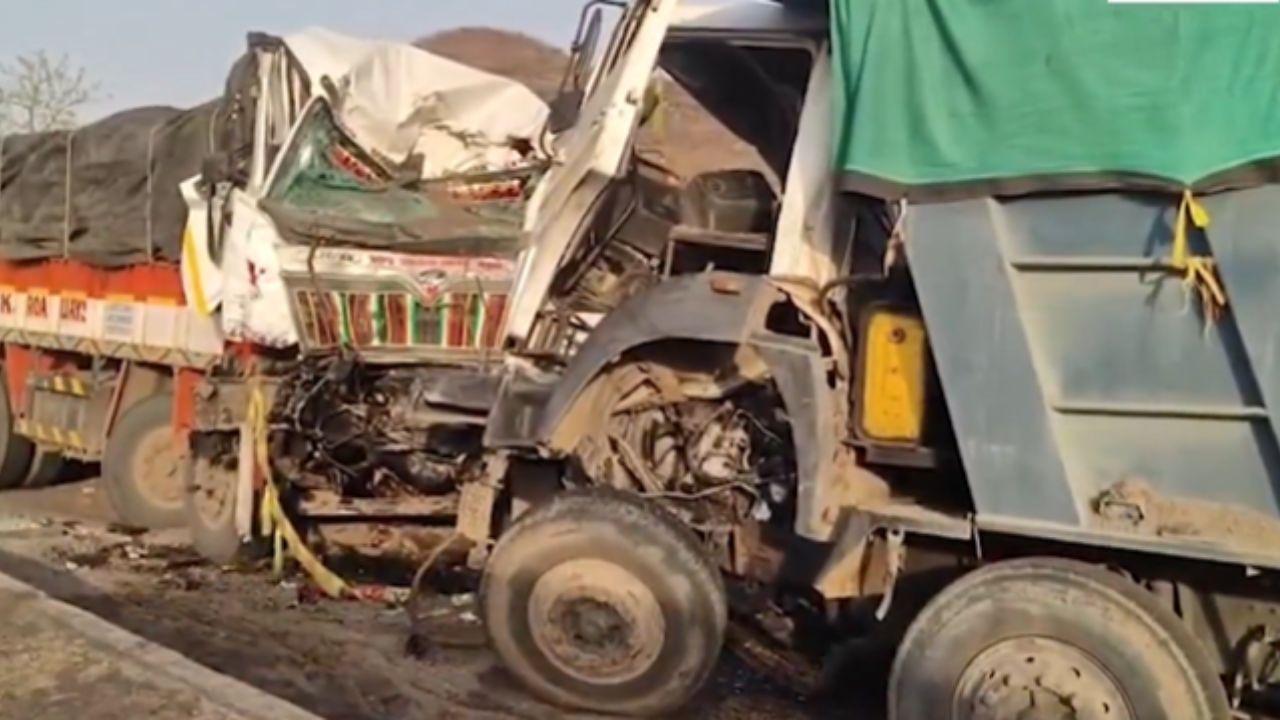 According to officials, the accident began when a dumper truck collided with a truck on the highway According to officials, the accident began when a dumper truck collided with a truck on the highway