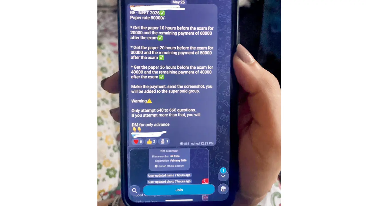 What CBI probe? NEET re-exam papers now ‘being sold’ online A Telegram channel operated by individuals purporting to sell the NEET re-exam papers