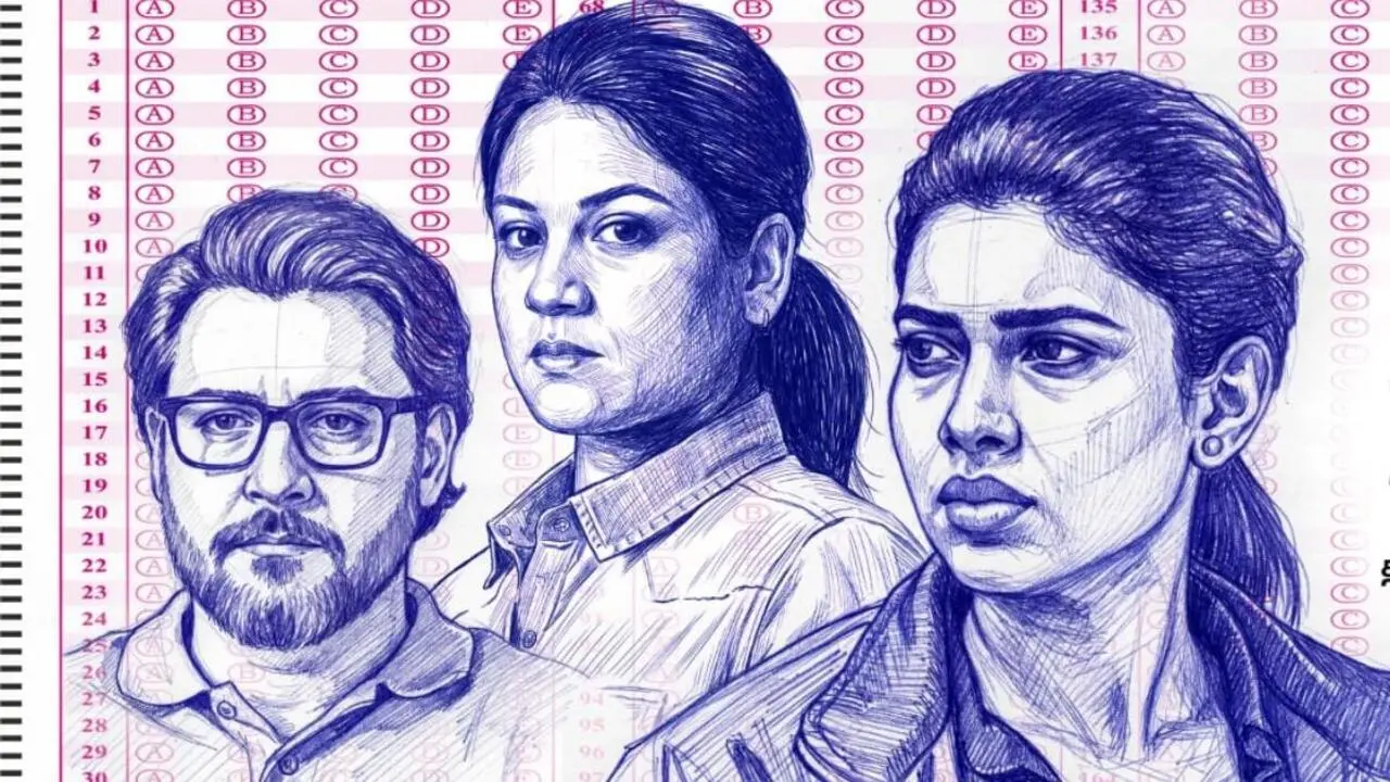 Exam (Prime Video, May 15)
The series is set in the fictional rural town of Thykara. It explores the high-pressure environment surrounding the Regional Public Service Exam (RPSE). The narrative centers on a determined young woman named Jhansi, who infiltrates a dangerous, high-level exam paper-leak syndicate