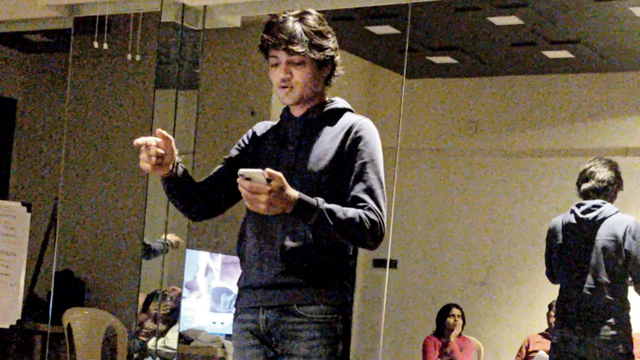 A participant reads a scene. Pics courtesy/Rajesh Bhatia