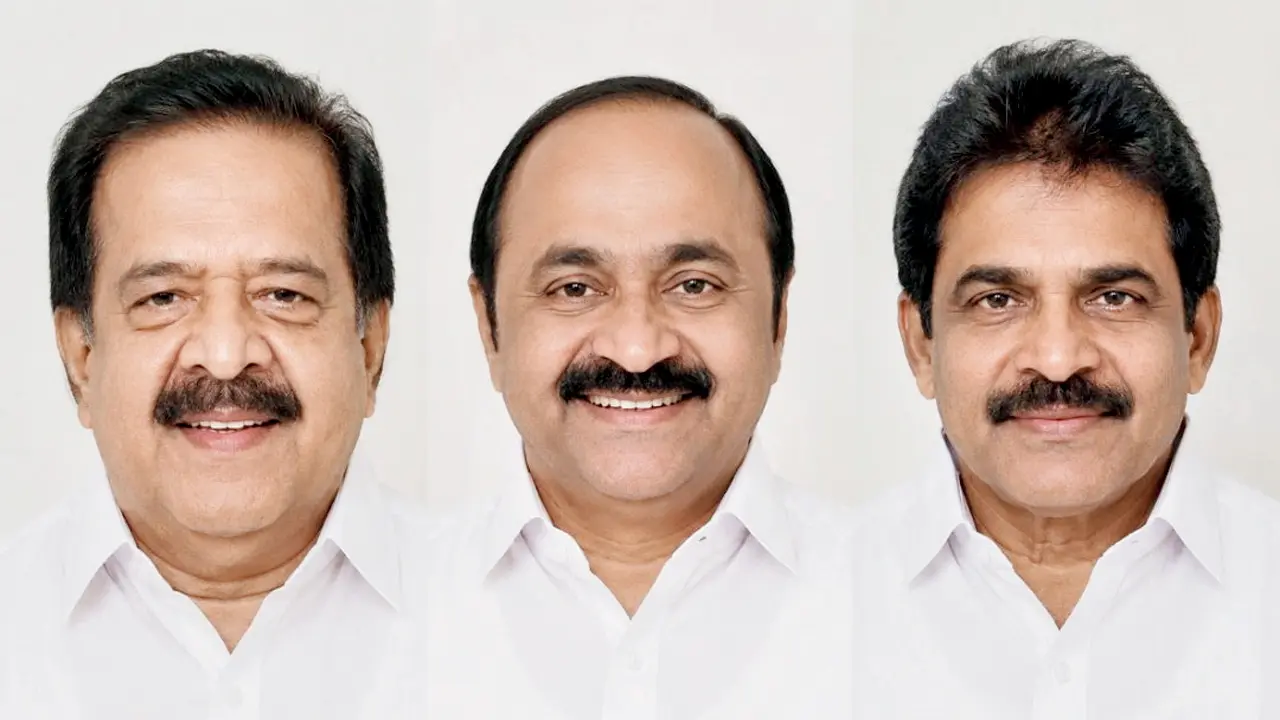 Congress leadership delays decision on Kerala Chief Minister Senior Congress leader Ramesh Chennithala (left), AICC general secretary KC Venugopal (right), and LoP in Keralam VD Satheesan are in the CM race. PIC/X/@ToxicAkki