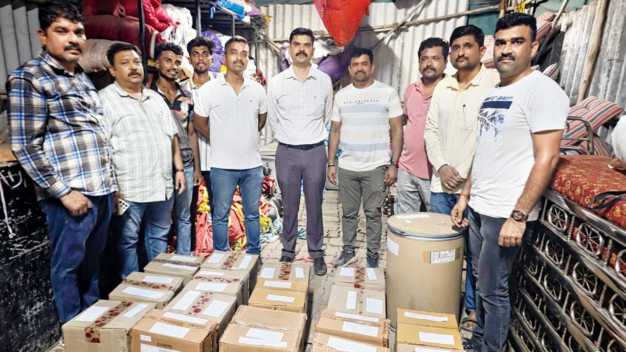Mira-Bhayandar Crime Branch busts Rs 13 crore MD drug network; 13 held Cops on Sunday raided the manufacturing units seizing chemicals and machinery, while arresting three persons. Pics/By Special Arrangement
