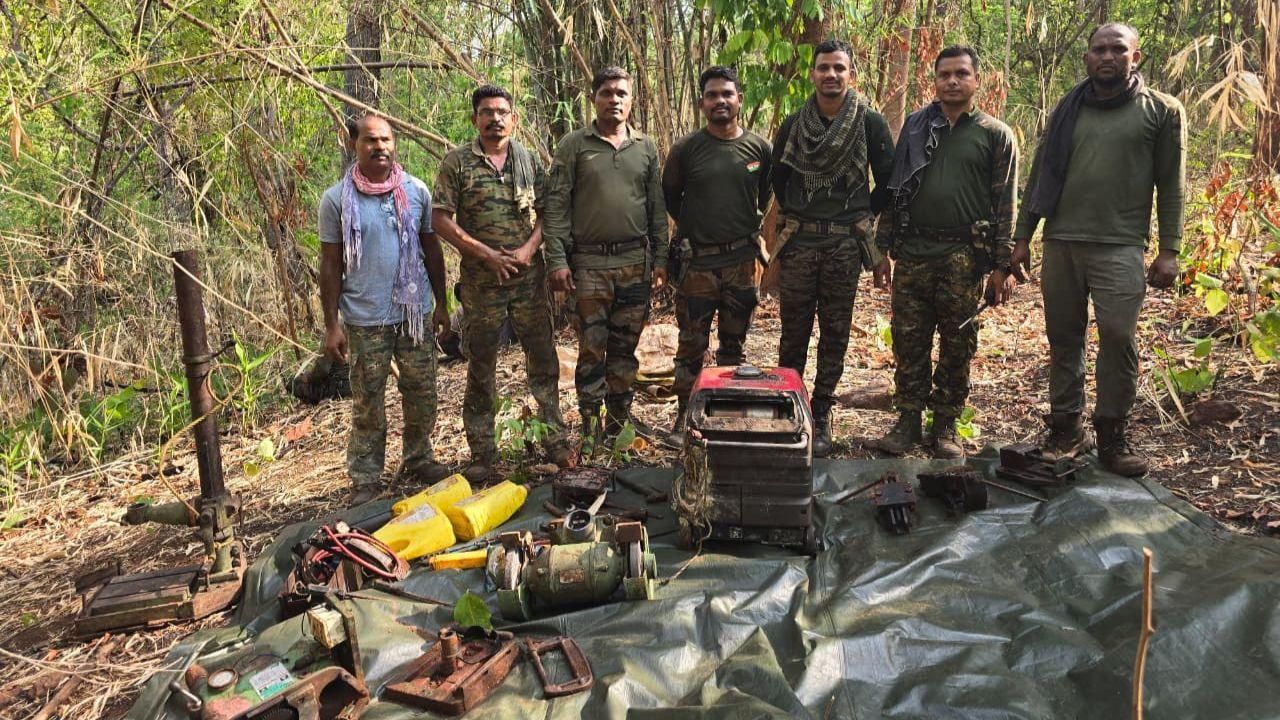 Following the inputs, six joint teams of the Gadchiroli and Pranhita special operation squads along with two Bomb Detection and Disposal Squad (BDDS) teams were dispatched to the area on Thursday. All the recovered Maoist equipment and materials were destroyed on the spot with the assistance of security personnel. Following the inputs, six joint teams of the Gadchiroli and Pranhita special operation squads along with two Bomb Detection and Disposal Squad (BDDS) teams were dispatched to the area on Thursday. All the recovered Maoist equipment and materials were destroyed on the spot with the assistance of security personnel.