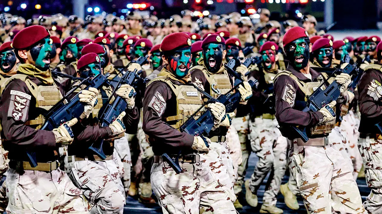 US Muslims prepare for Hajj amid regional tensions and travel uncertainty Saudi forces in a military parade ahead of the Hajj in Mecca. Pic/PTI