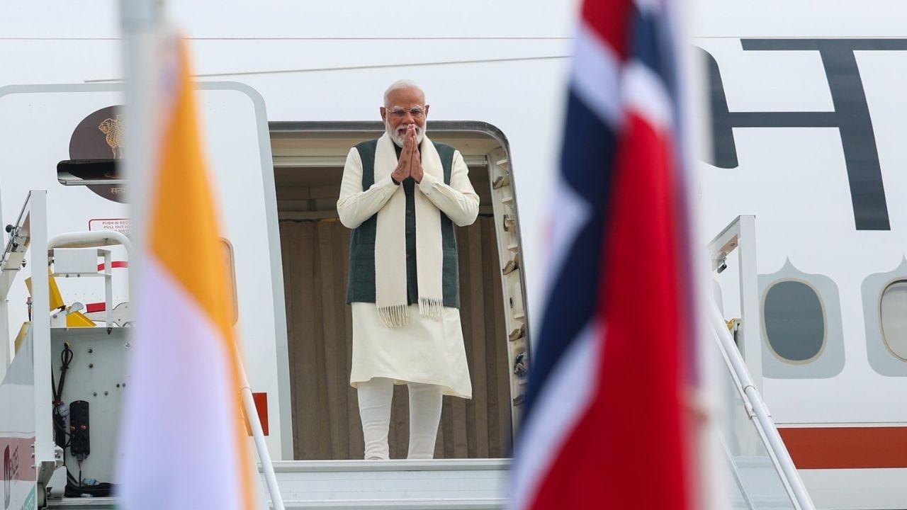 The PM will also address the India-Norway Business and Research Summit along with PM Store. "I have landed in Oslo, Norway. I am grateful for the warm welcome from Prime Minister Jonas Gahr Store at the airport. This is the first visit by an Indian prime minister to Norway in over 40 years. I am confident that the visit will strengthen the friendship between India and Norway," PM Modi posted on X The PM will also address the India-Norway Business and Research Summit along with PM Store. "I have landed in Oslo, Norway. I am grateful for the warm welcome from Prime Minister Jonas Gahr Store at the airport. This is the first visit by an Indian prime minister to Norway in over 40 years. I am confident that the visit will strengthen the friendship between India and Norway," PM Modi posted on X