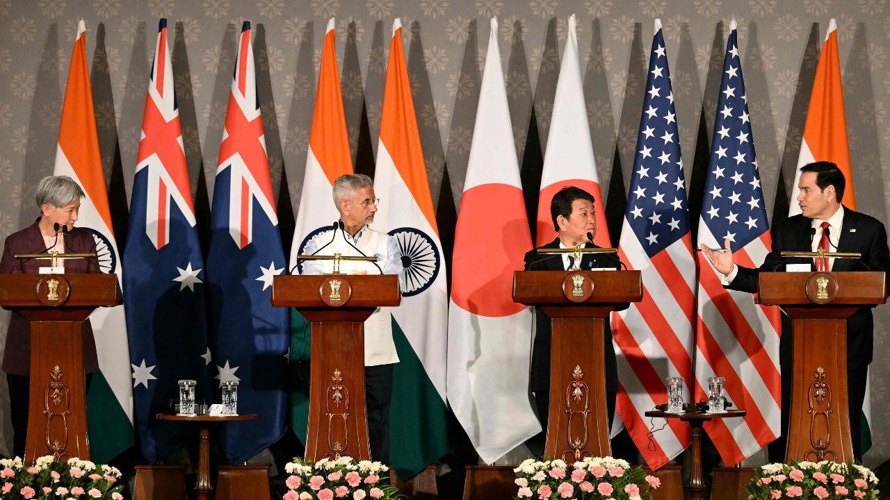 While addressing the press along with Foreign Ministers of Japan, Australia and the US, following the Quad Foreign Ministers' Meeting in New Delhi on Tuesday, EAM S. Jaishankar said that QUAD nations will continue to deepen their co-operation in areas like surveillance and domain awareness, logistics network, undersea cables, training, capacity building and HADR activities. (PICS/AFP) While addressing the press along with Foreign Ministers of Japan, Australia and the US, following the Quad Foreign Ministers' Meeting in New Delhi on Tuesday, EAM S. Jaishankar said that QUAD nations will continue to deepen their co-operation in areas like surveillance and domain awareness, logistics network, undersea cables, training, capacity building and HADR activities. (PICS/AFP)