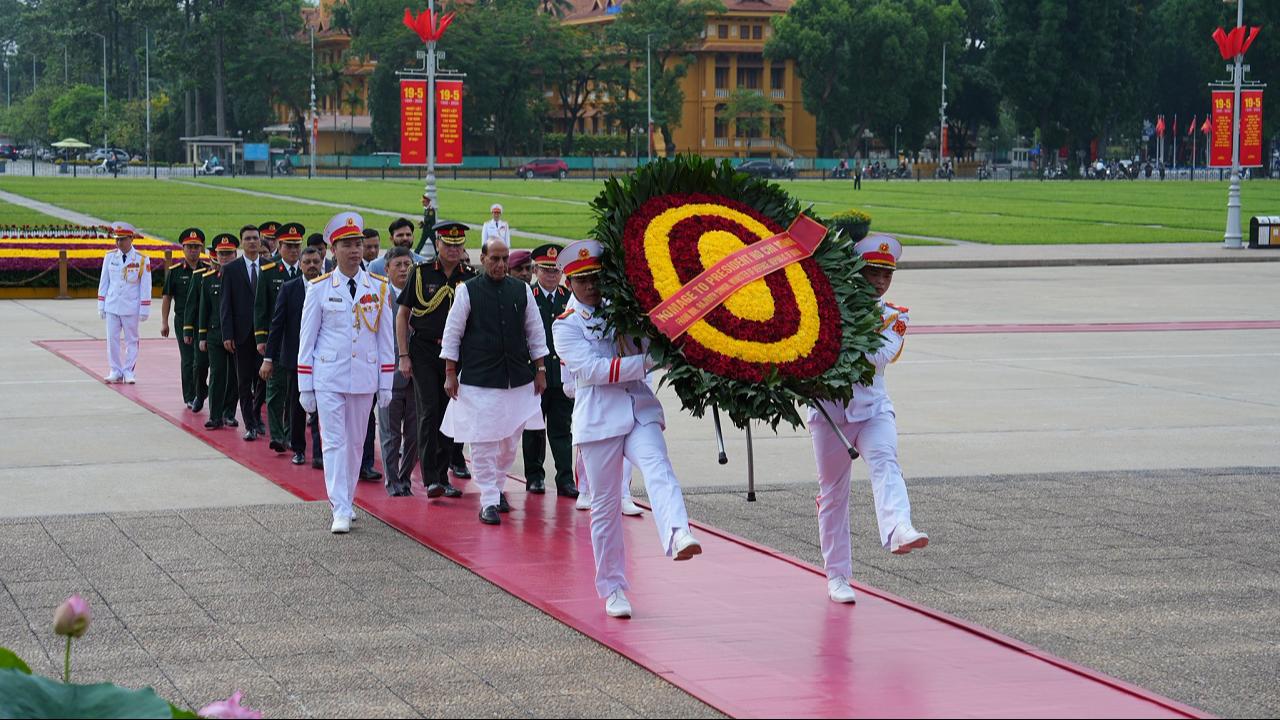 Rajnath Singh pays tribute to Ho Chi Minh during Vietnam visit, highlights growing strategic ties Pic/X