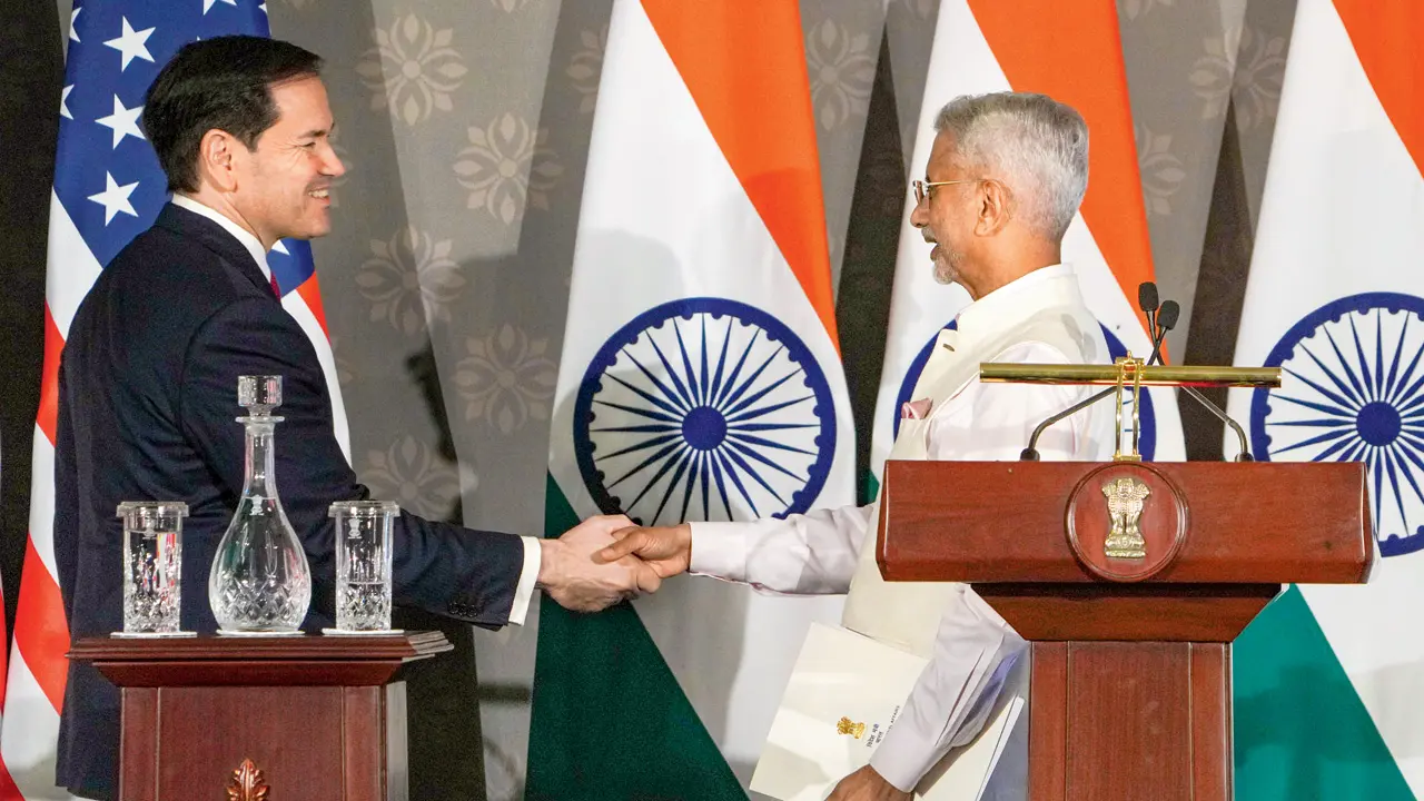 India-US trade deal likely soon, says Marco Rubio after talks with Jaishankar S Jaishankar (right) and US Secretary of State Marco Rubio during a bilateral meeting in New Delhi. PIC/PTI