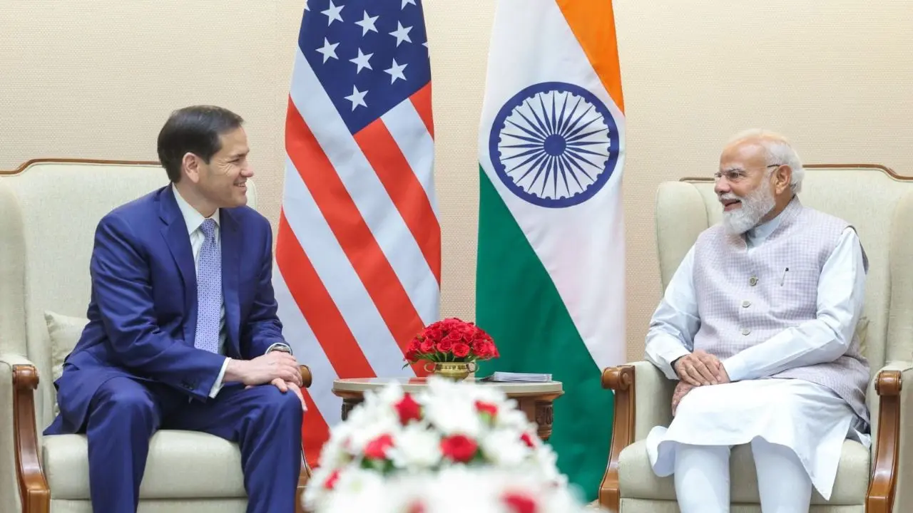 US Secretary of State, Marco Rubio, called on PM Narendra Modi in New Delhi on Saturday. Pic/X US Secretary of State, Marco Rubio, called on PM Narendra Modi in New Delhi on Saturday. Pic/X