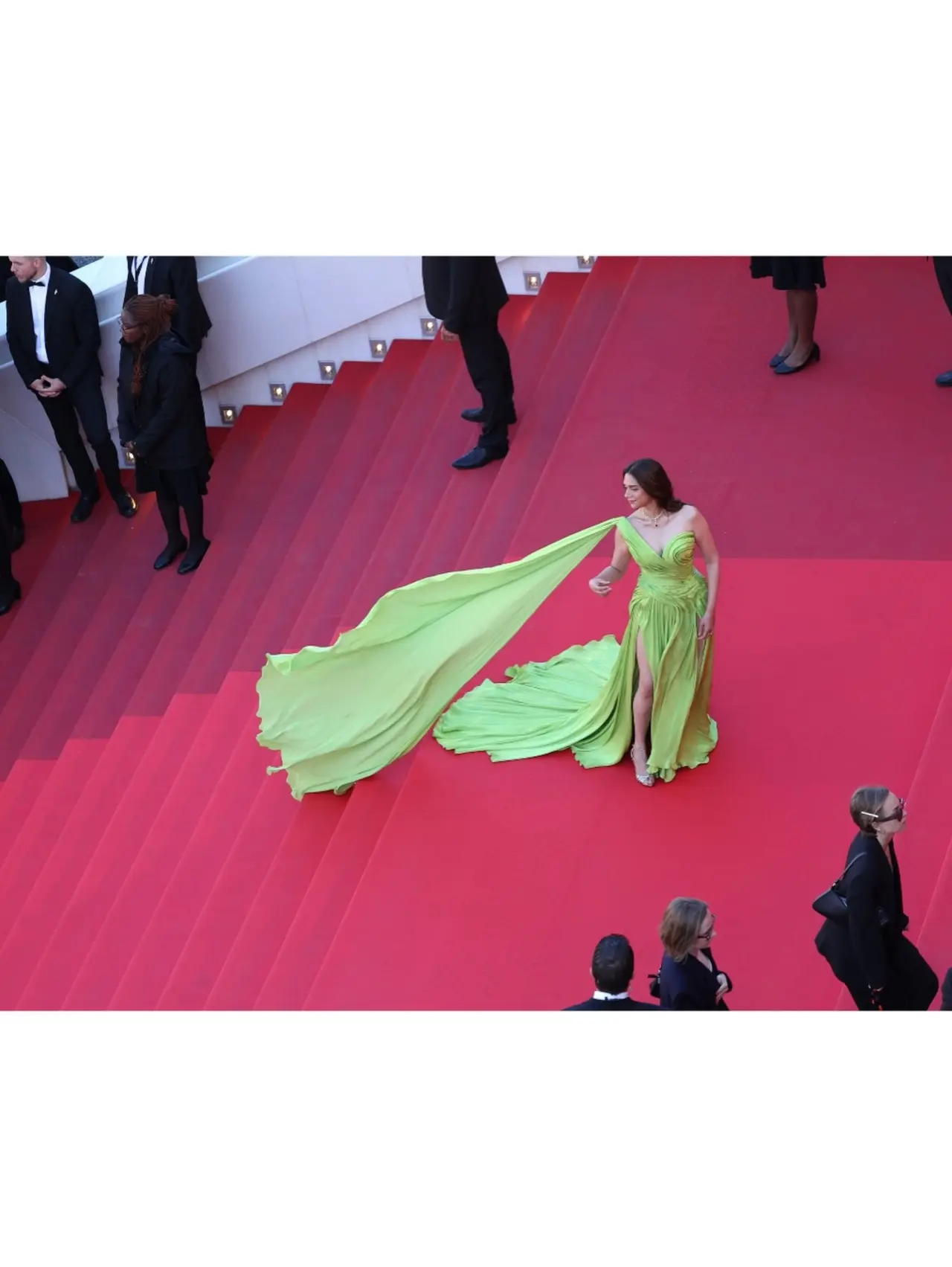 The Heeramandi actress made a strong style statement at Cannes 2026 in a custom lime-green creation by Tony Ward Couture. The Heeramandi actress made a strong style statement at Cannes 2026 in a custom lime-green creation by Tony Ward Couture.