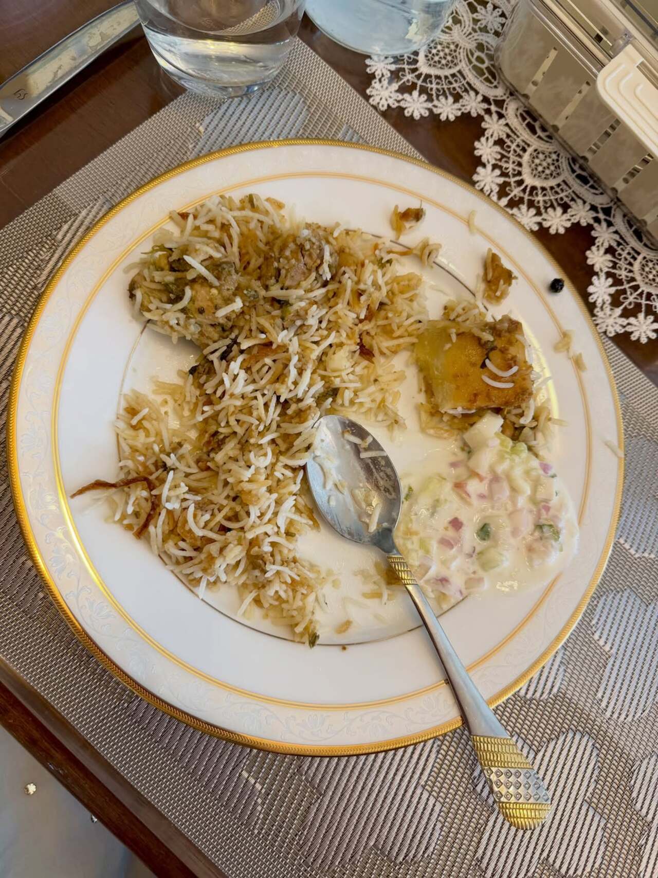 One of the highlights from Hina Khan’s Eid spread was the delicious plate of biryani served with raita. One of the highlights from Hina Khan’s Eid spread was the delicious plate of biryani served with raita.