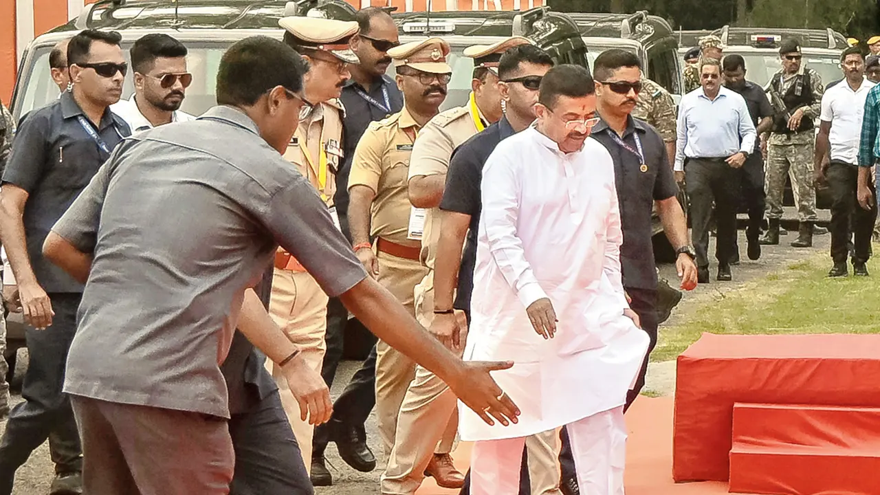CM Suvendu Adhikari calls for deportation of alleged infiltrators in West Bengal West Bengal Chief Minister Suvendu Adhikari arrives for an administrative coordination meeting in Nadia district. PIC/PTI