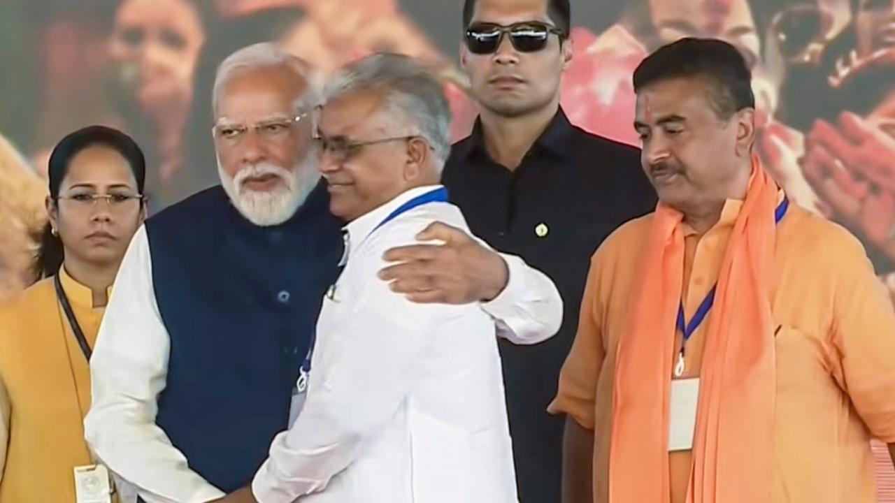Adhikari, who won from both Bhabanipur and Nandigram constituencies, took oath first, followed by senior BJP leader and party's former state unit chief Dilip Ghosh, who was inducted into the cabinet as a minister.