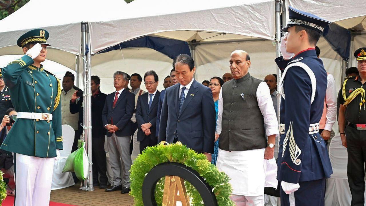 Rajnath Singh unveils Indian War Memorial in Seoul, honours Indian soldiers of Korean War