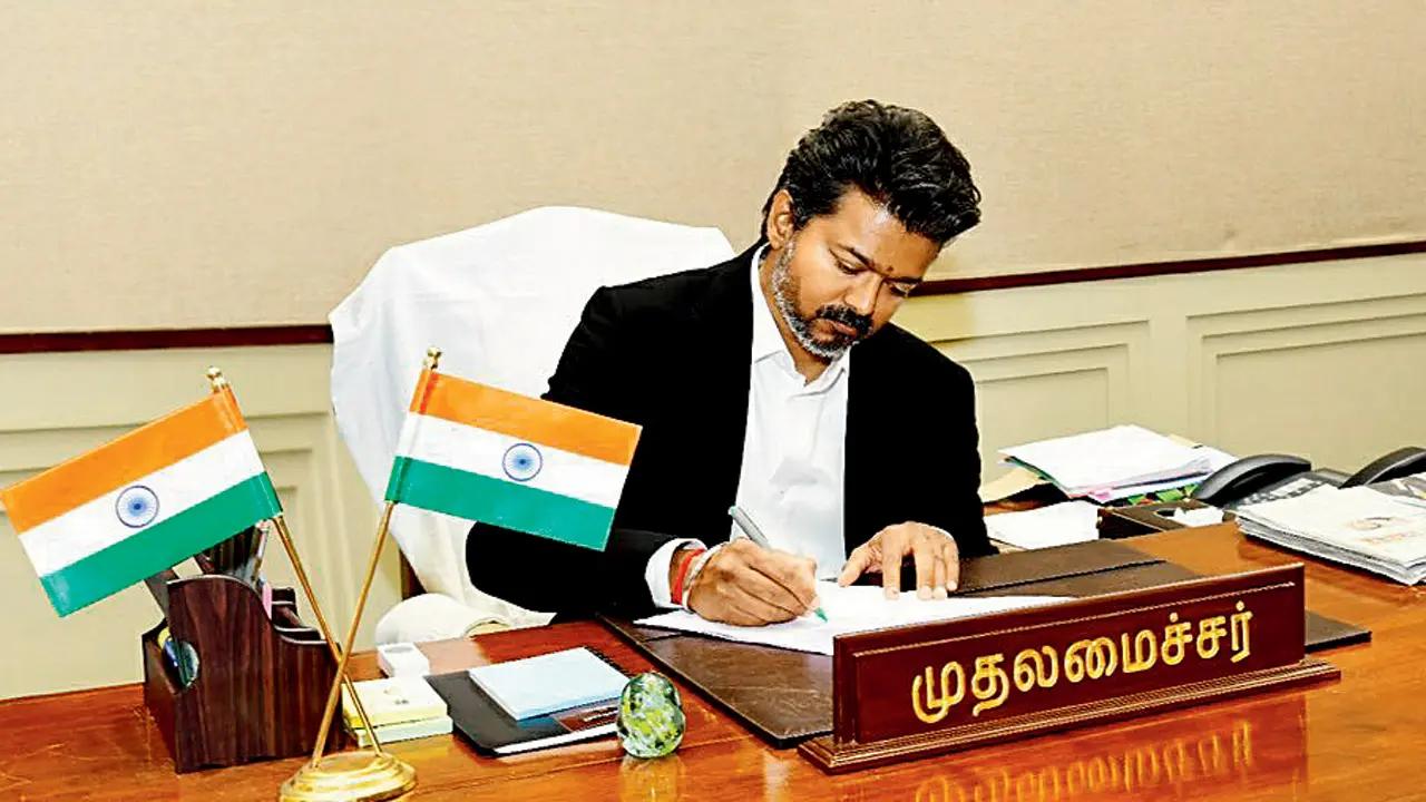 Tamil Nadu to shut 717 state-run liquor shops amid prohibition demands Tamil Nadu CM C Joseph Vijay. PIC/X/@TVKpulse