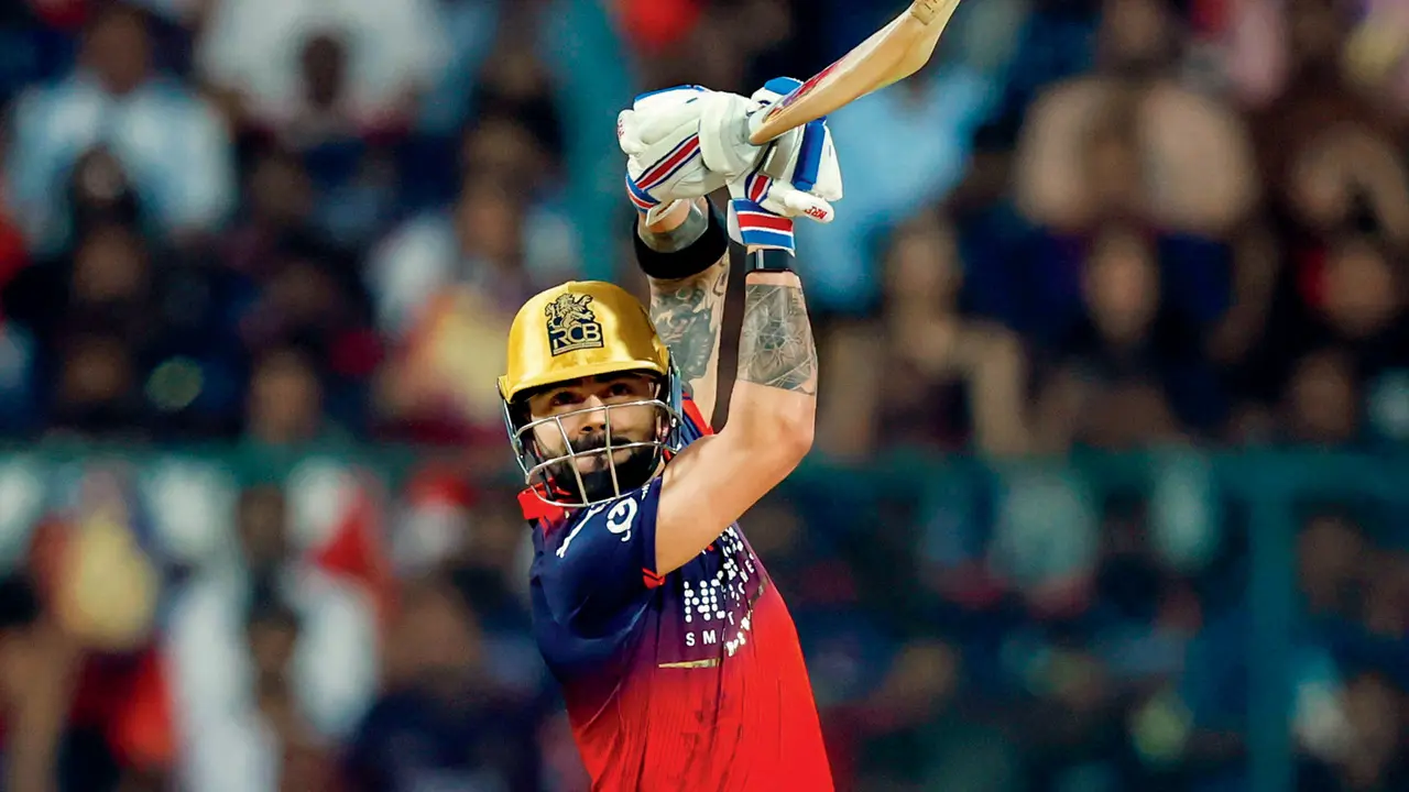 RCB’s Virat Kohli during his 49 against LSG in Bengaluru last month