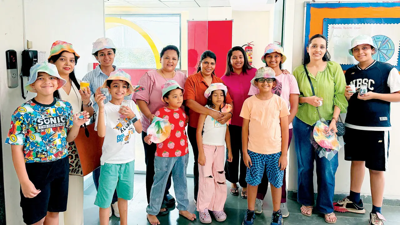 Children with their art pieces. Pic courtesy/Jaini Gala 