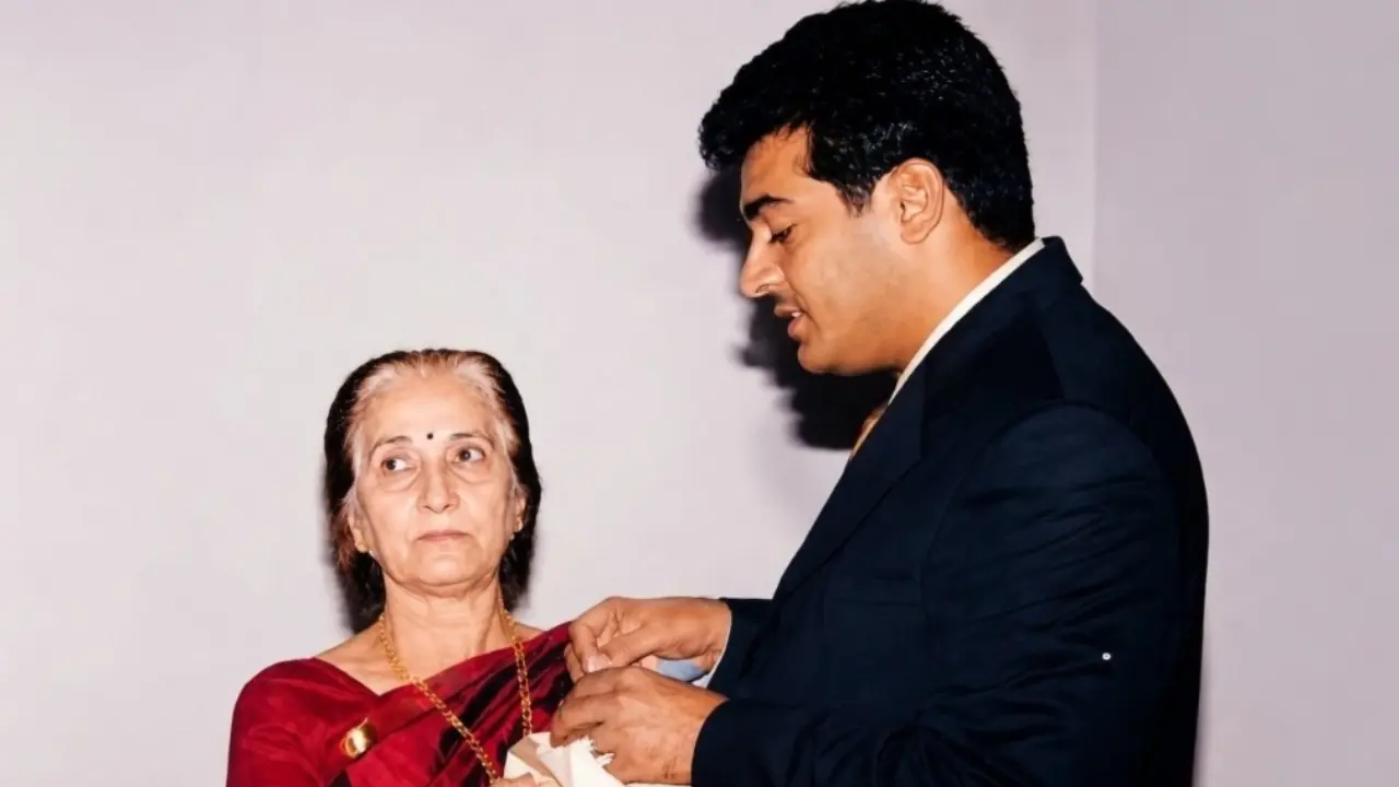 Ajith's mother Mohini Mani passes away; Tamil Nadu CM Vijay, Kamal Haasan mourn her demise Ajith with his mother (Pic via X)
