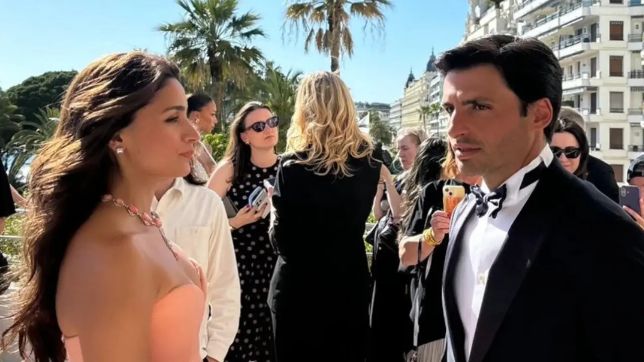Alia Bhatt and Carlos Sainz Jr at Cannes 2026 (Fanpages on X)